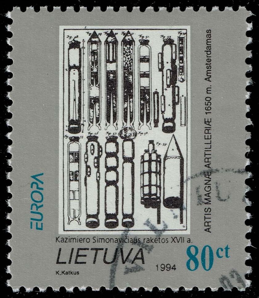 Lithuania #491 17th Century Rockets and Artillery; Used - Click Image to Close