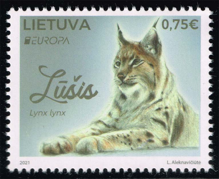 Lithuania #1184 Eurasian Lynx; MNH