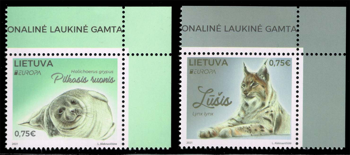 Lithuania #1183-1184 Lynx and Seal Set of 2; MNH Lithuania #1183-1184 Lynx and Seal Set of 2; MNH