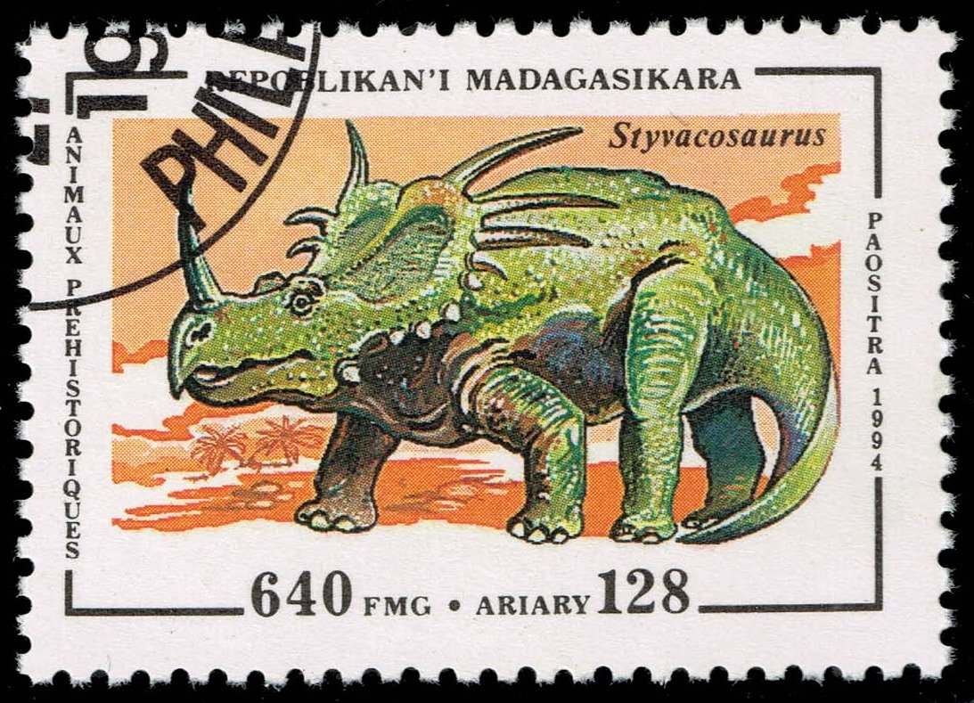 Malagasy Republic #1178 Styracosaurus; CTO