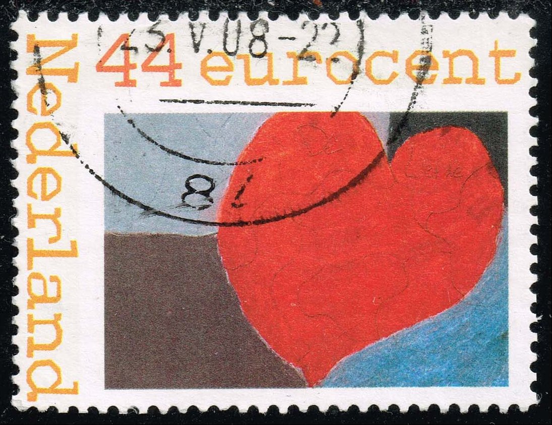 Netherlands #1302e Red Heart; Used