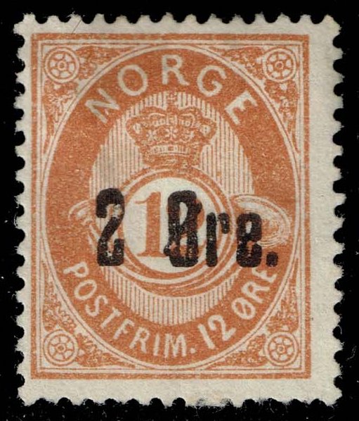 Norway #46 Posthorn; Unused No Gum - Click Image to Close
