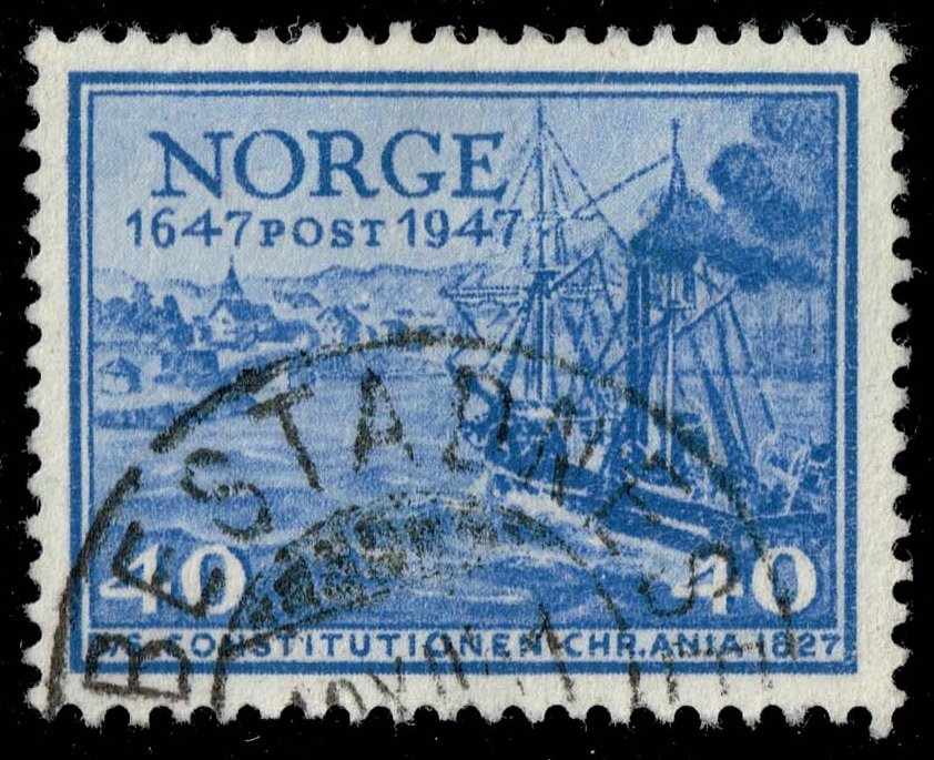 Norway #284 Post Ship "Constitution"; Used