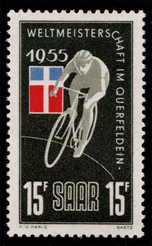 Saar #253 Cyclist and Flag; MNH