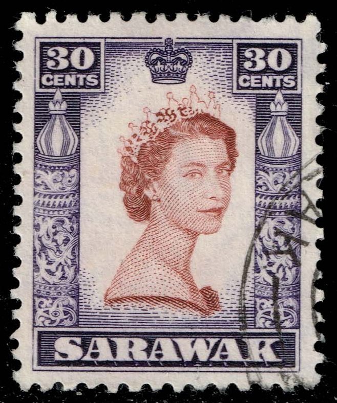 Sarawak #207 Queen Elizabeth II; Used