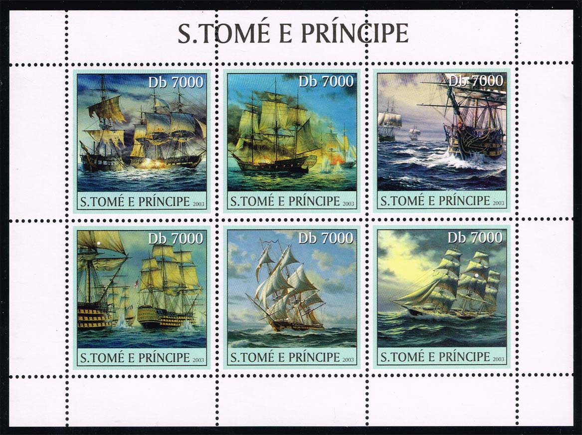 St. Thomas & Prince #1573 Sailing Ships Sheet of 6; MNH