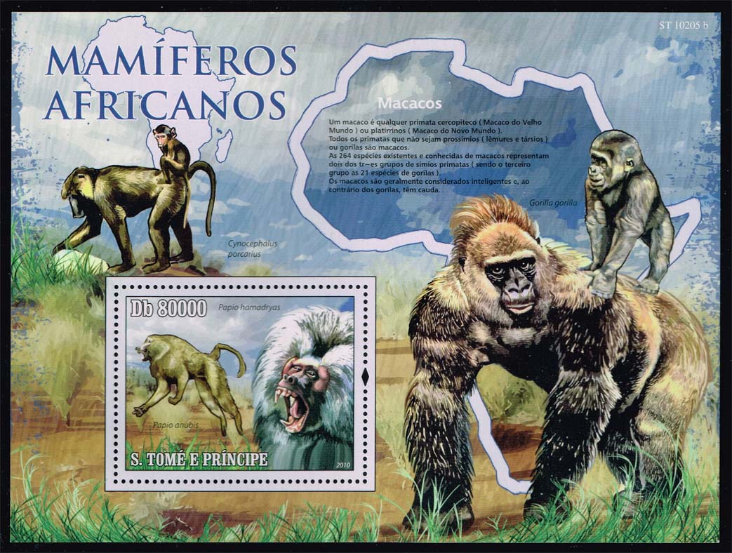 St. Thomas & Prince #2239 Primates Souvenir Sheet; MNH