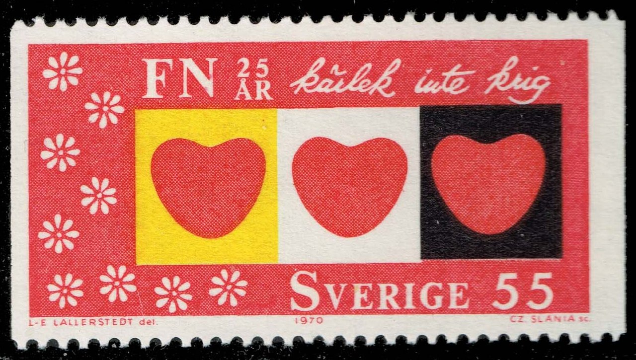 Sweden #869 Love not War; MNH