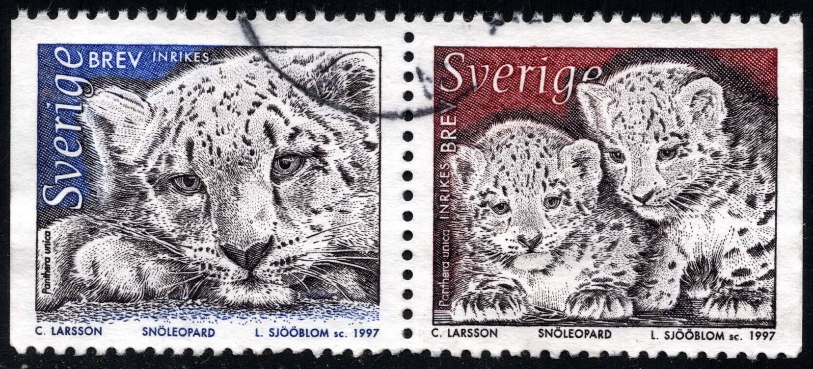 Sweden #2221-2222 Panther Setenant Pair; Used