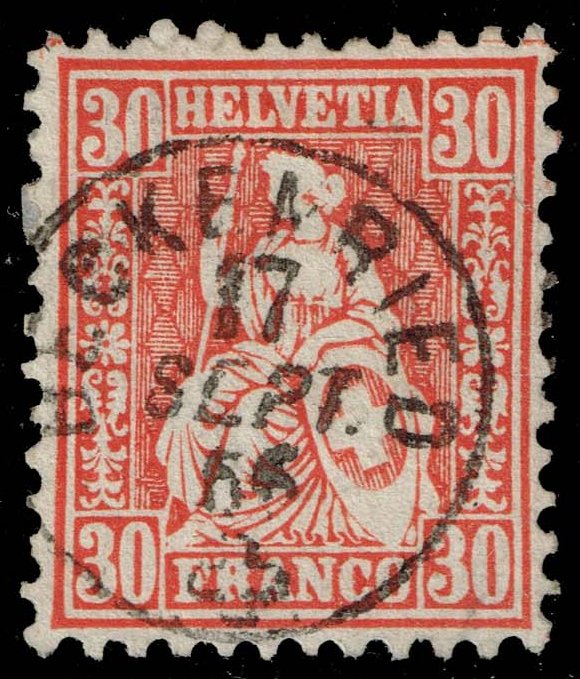 Switzerland #46 Helvetia; Used - Click Image to Close