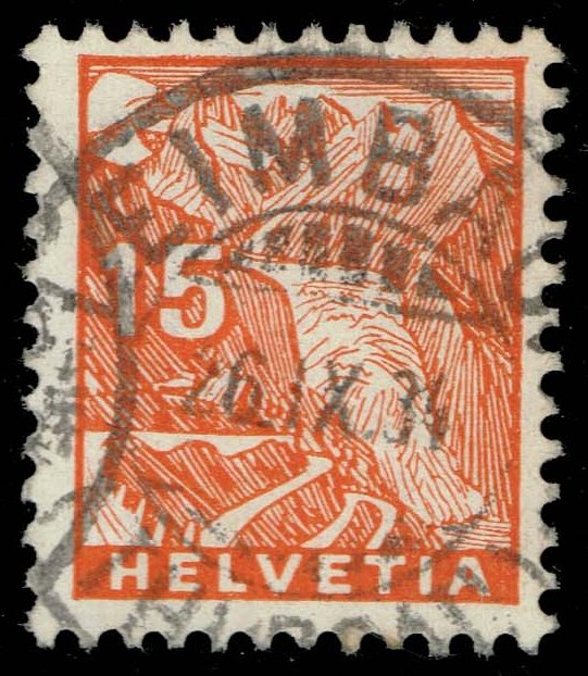 Switzerland #231a Rhone Glacier - Grilled Gum; Used