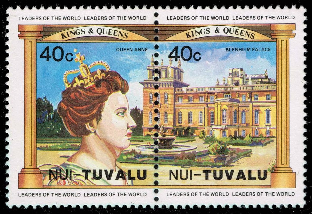 Tuvalu-Nui #28 Queen Anne and Blenheim Palace; MNH
