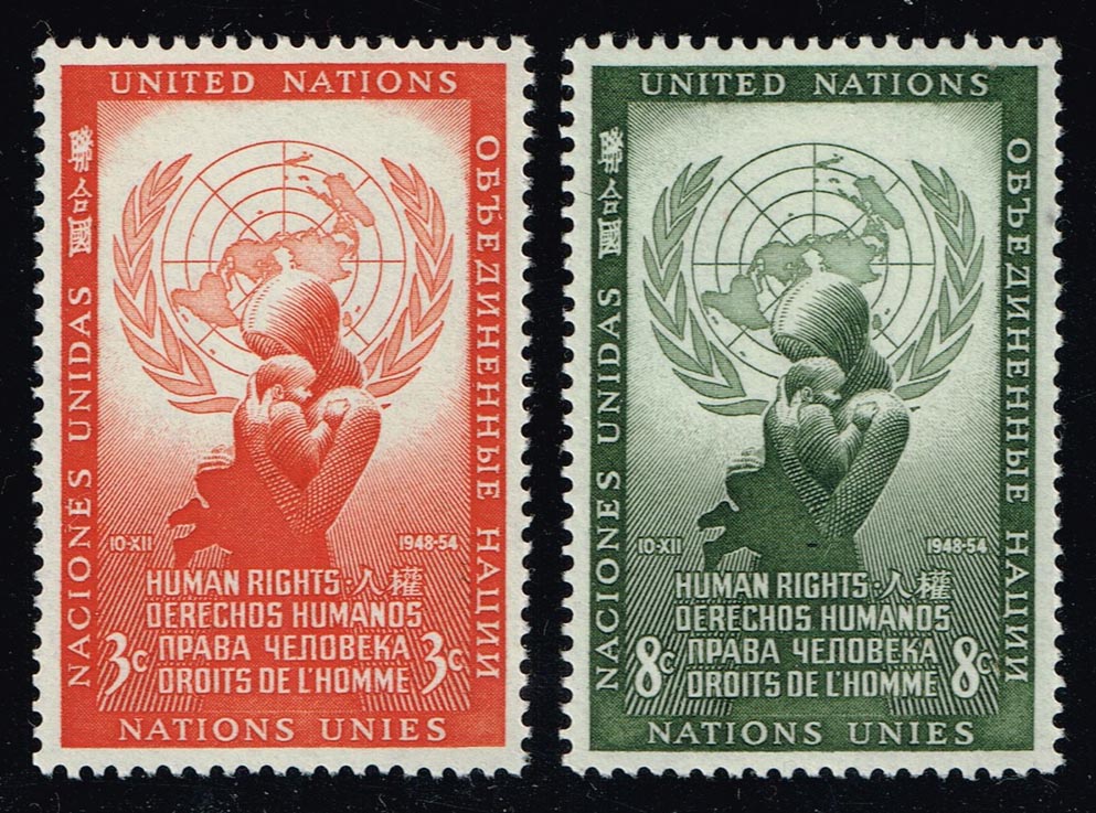 UN New York #29-30 Human Rights Day Set; MNH (10.00)