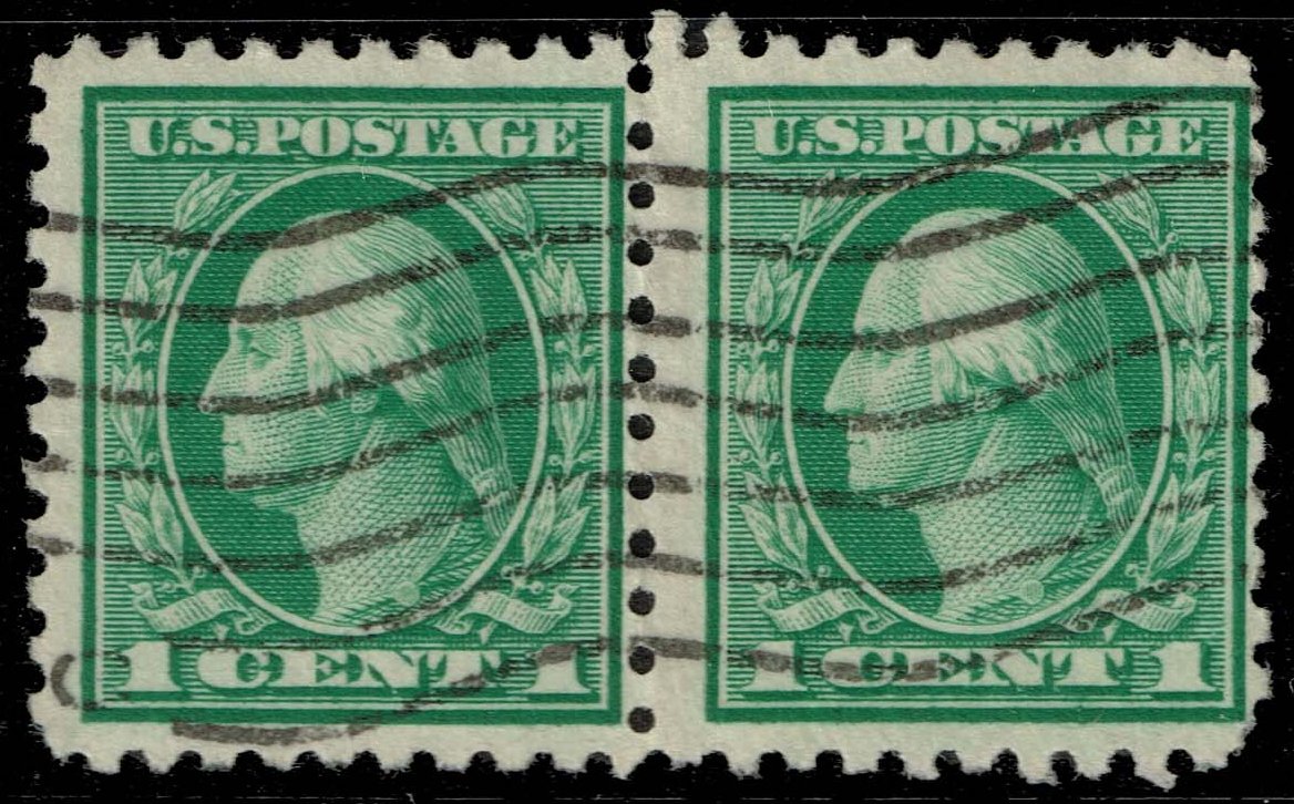 US #462 George Washington Pair; Used