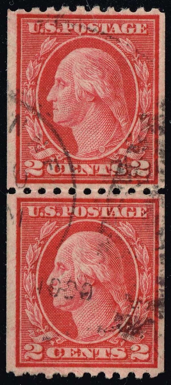 US #488 George Washington Coil Pair; Used