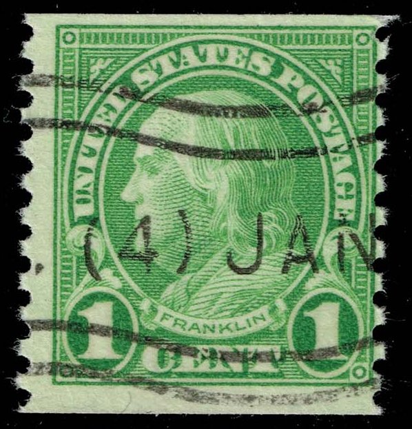 US #597 Benjamin Franklin; Used w/ Light Gripper Marks - Click Image to Close