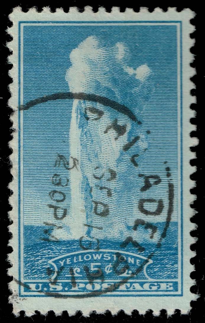 US #744 Yellowstone; Used