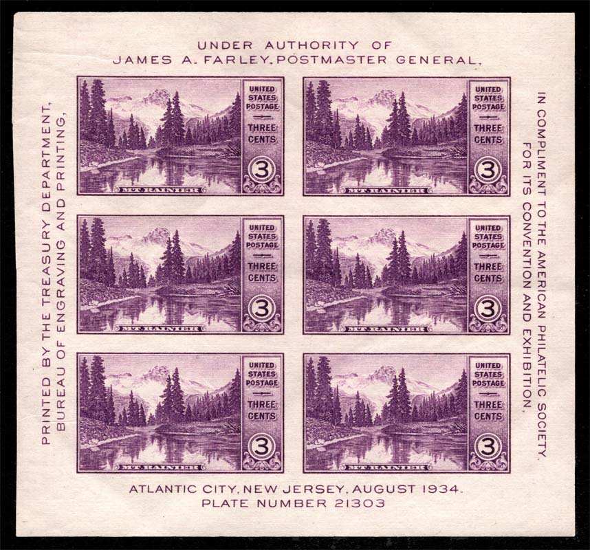 US #750 American Philatelic Society Sheet of 6; MNH