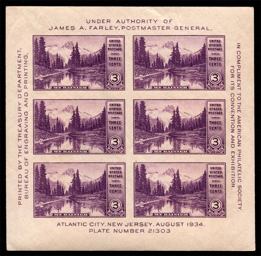 US #750 American Philatelic Society Sheet of 6; MNH