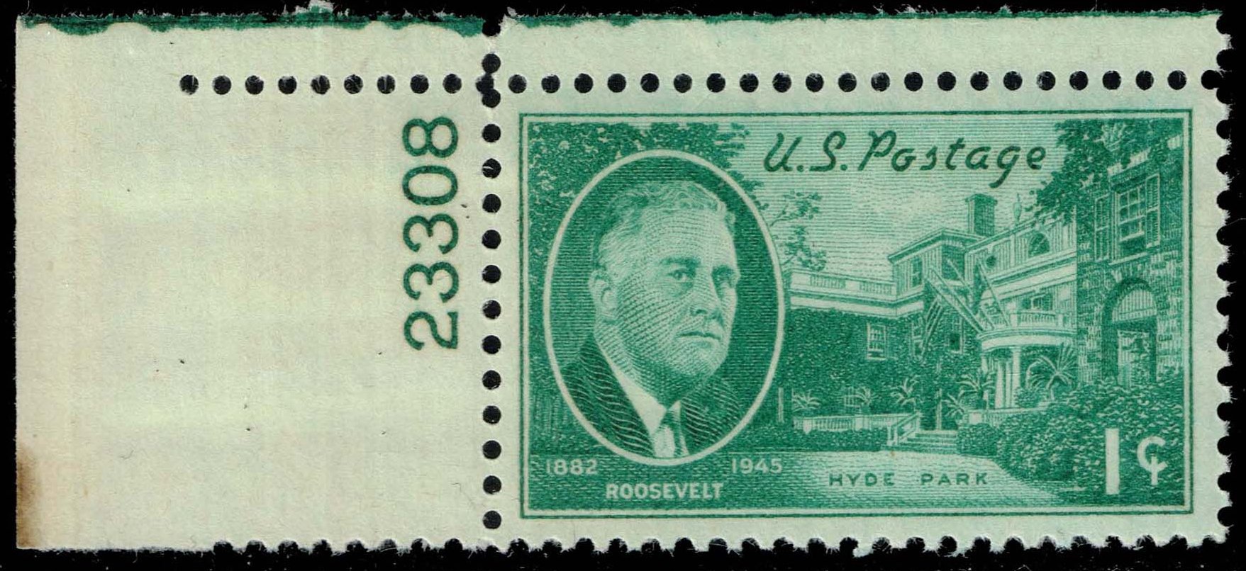 US #930 Franklin D. Roosevelt; MNH P# Single - Click Image to Close