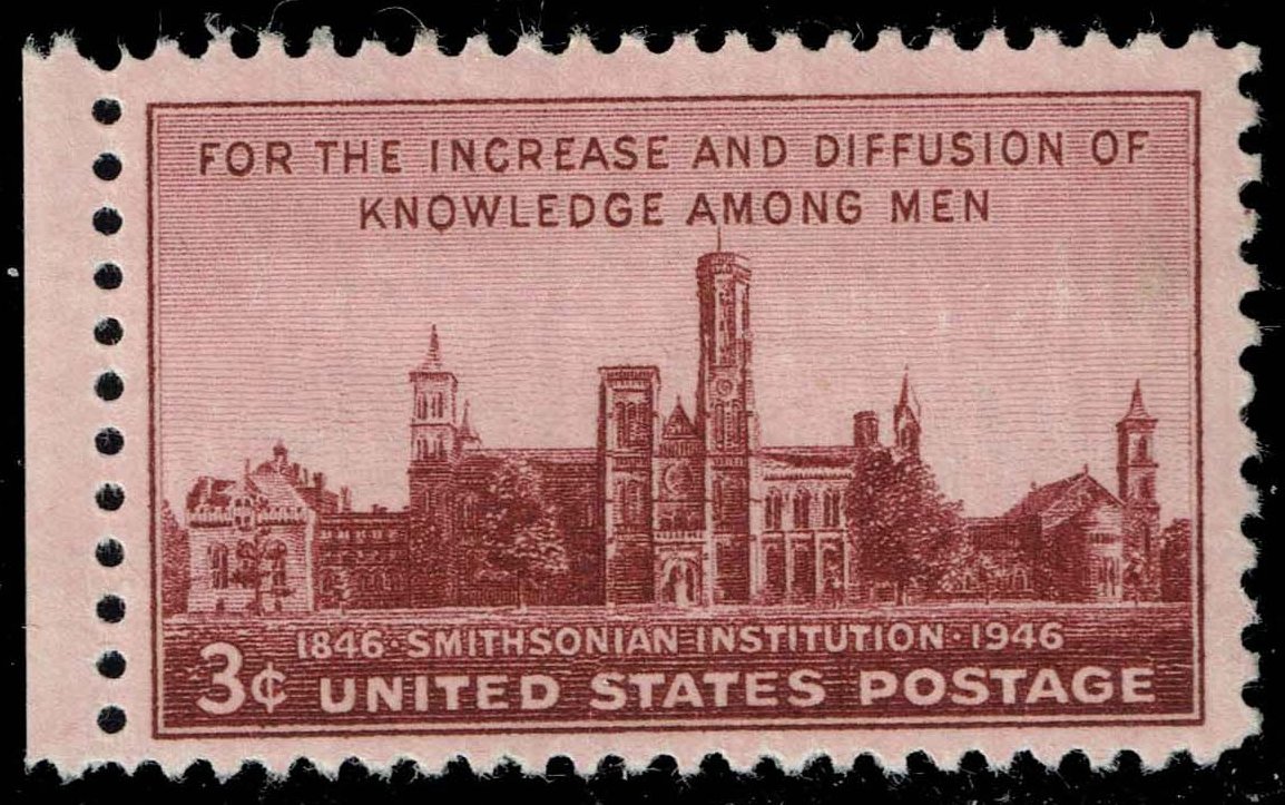 US #943 Smithsonian Institution; Unused - Click Image to Close