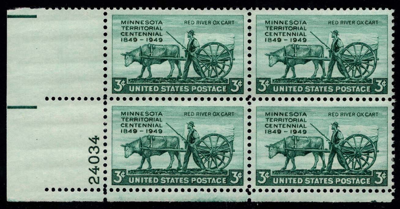 US #981 Minnesota Territory P# Block of 4; MNH