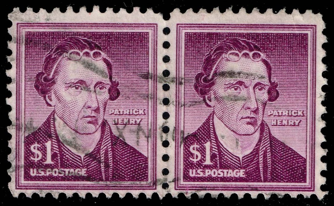 US #1052a Patrick Henry Pair; Used