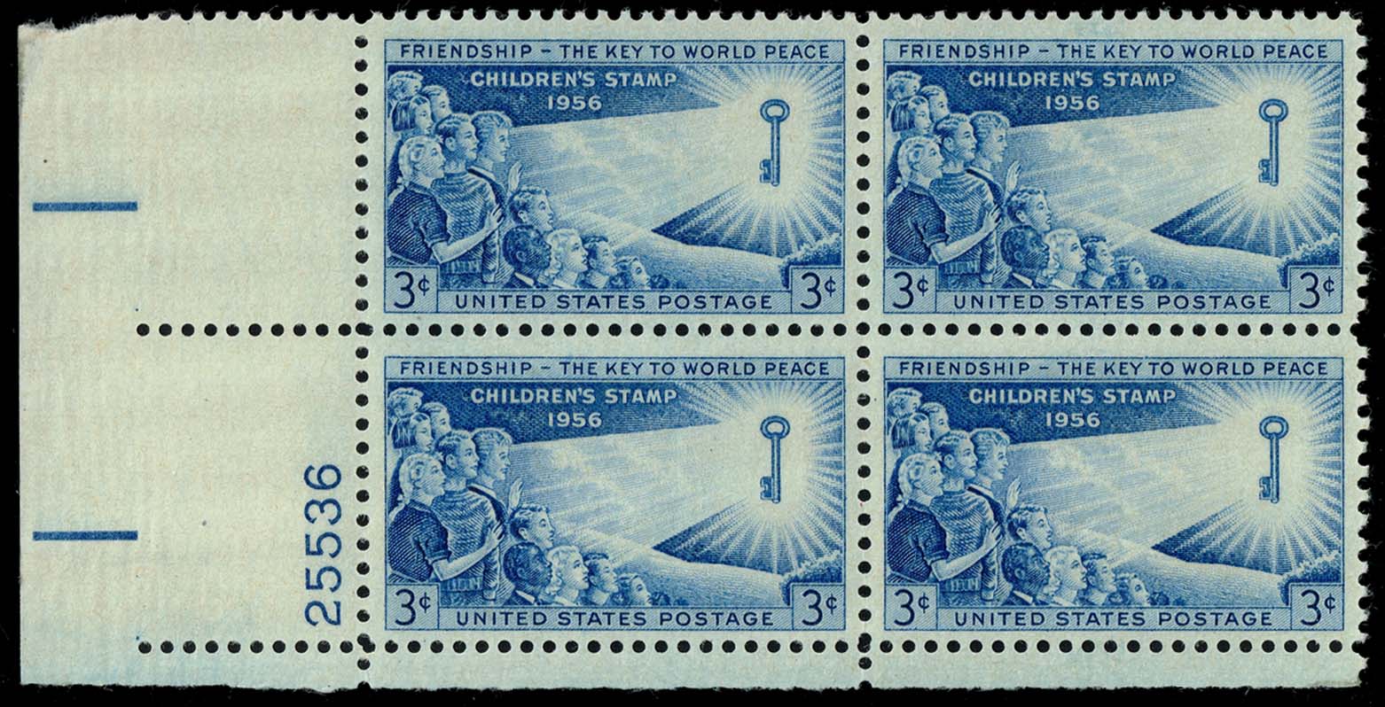 US #1085 Children of the World P# Block of 4; MNH - Click Image to Close