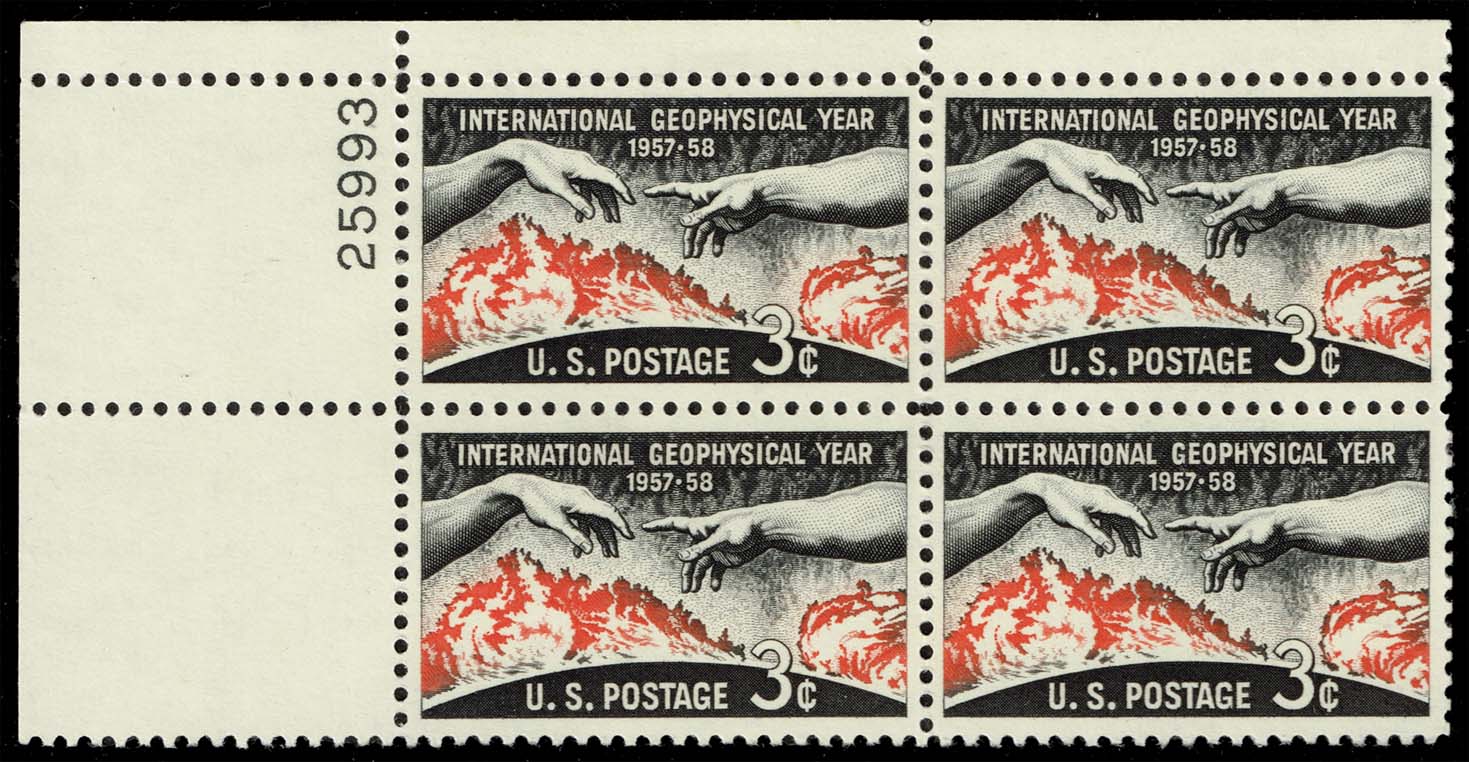 US #1107 Geophysical Year P# Block of 4; MNH - Click Image to Close