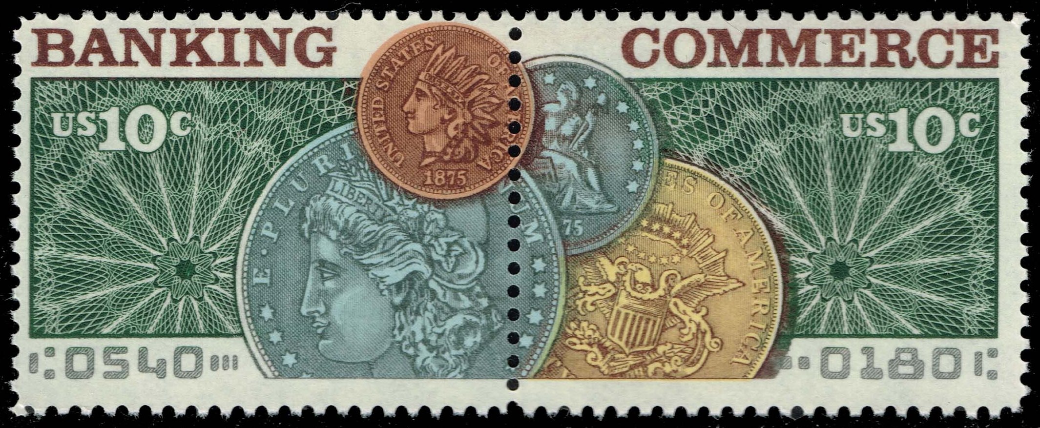 US #1578a Banking & Commerce Se-tenant Pair; MNH