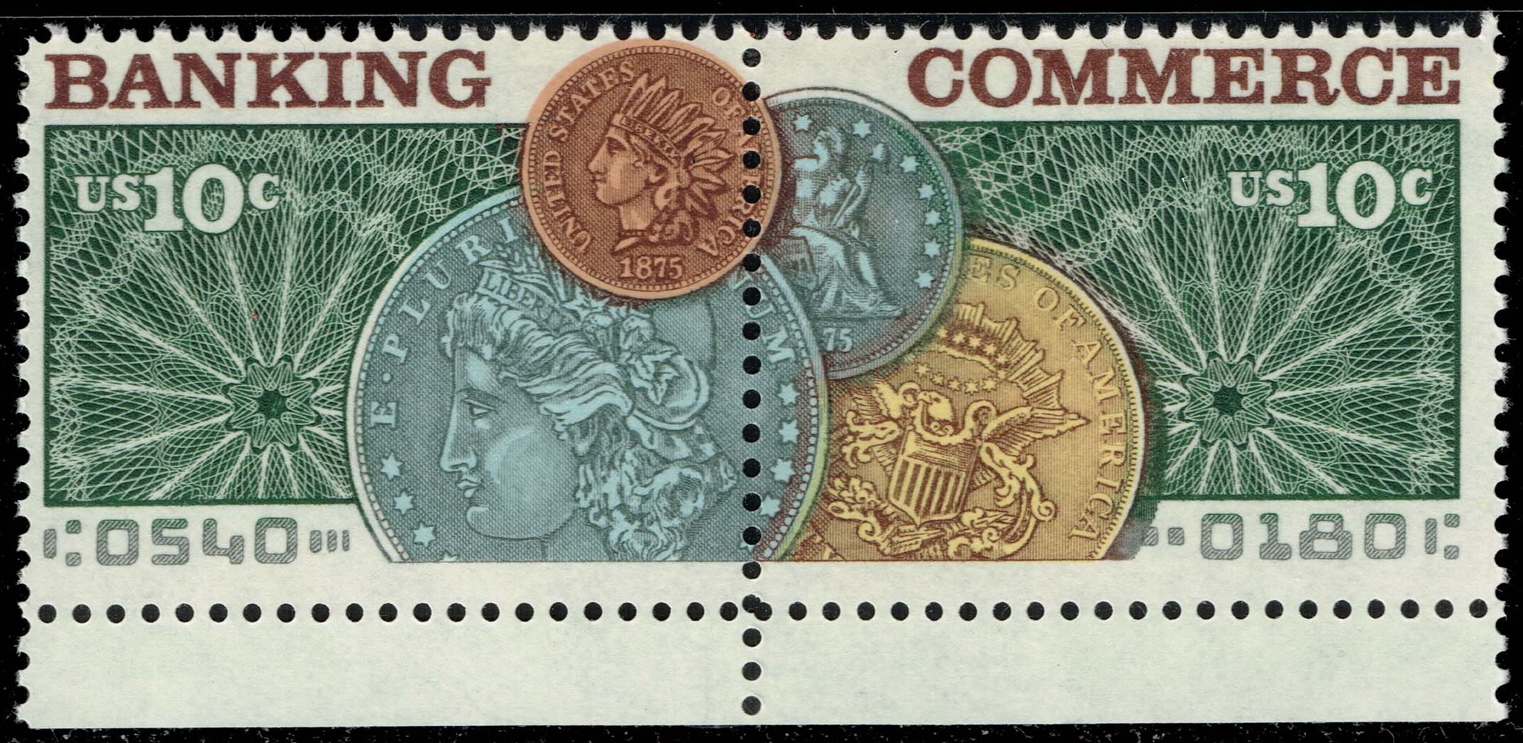 US #1578a Banking & Commerce Se-tenant Pair; MNH