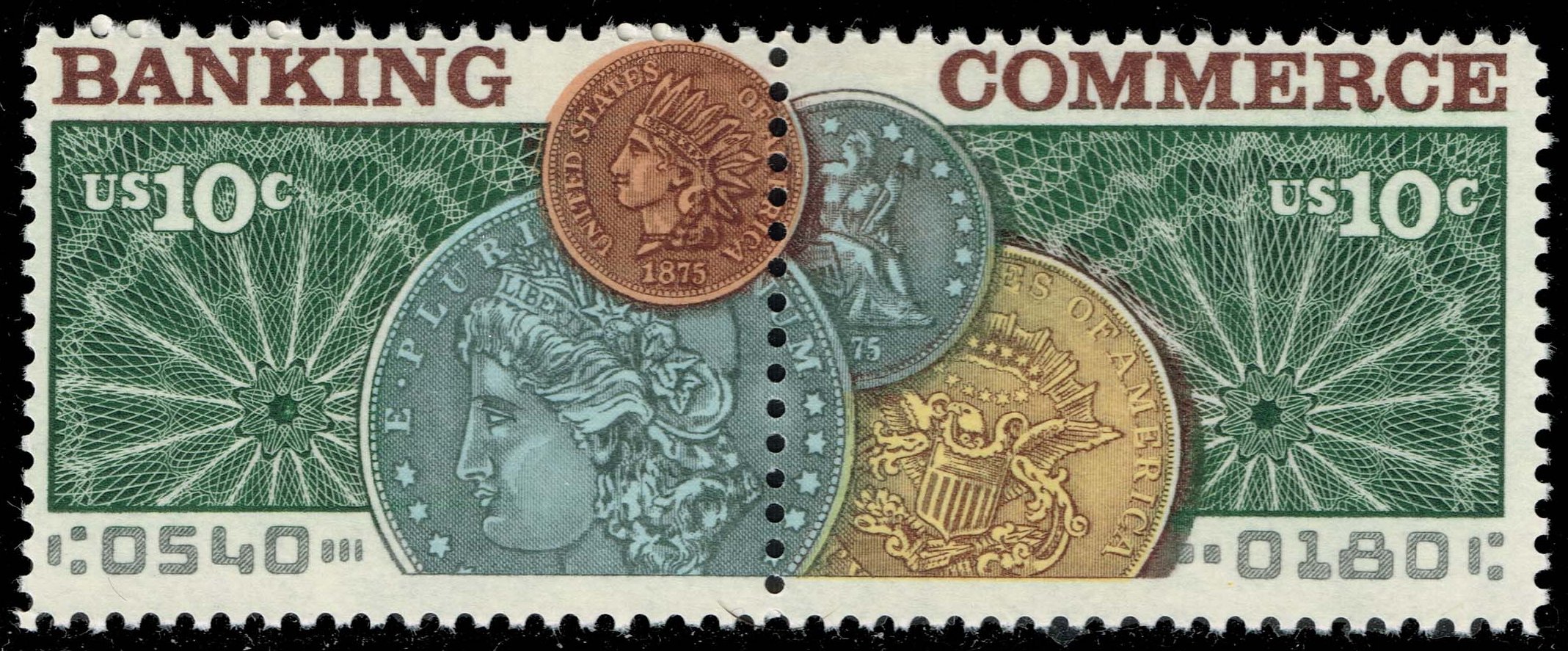 US #1578a Banking & Commerce Se-tenant Pair; MNH