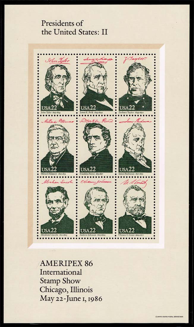 US #2216-2219 Presidential Miniature Sheets Set of 4; MNH