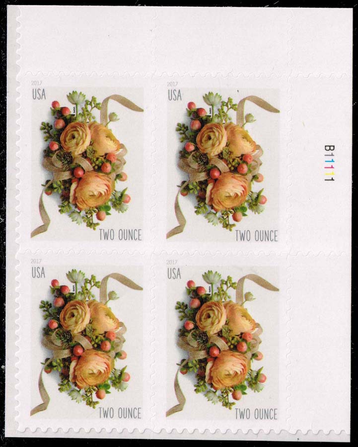 US #5200 Celebration Corsage P# Block of 4; MNH