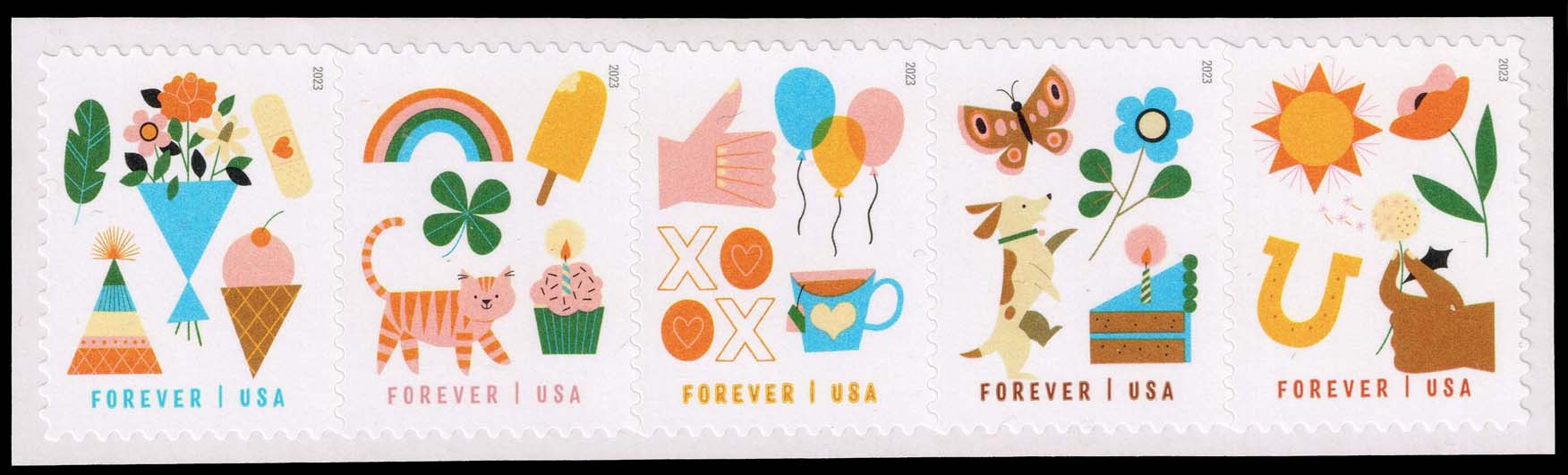 US #5807b Thinking of You Strip of 5; MNH - Click Image to Close