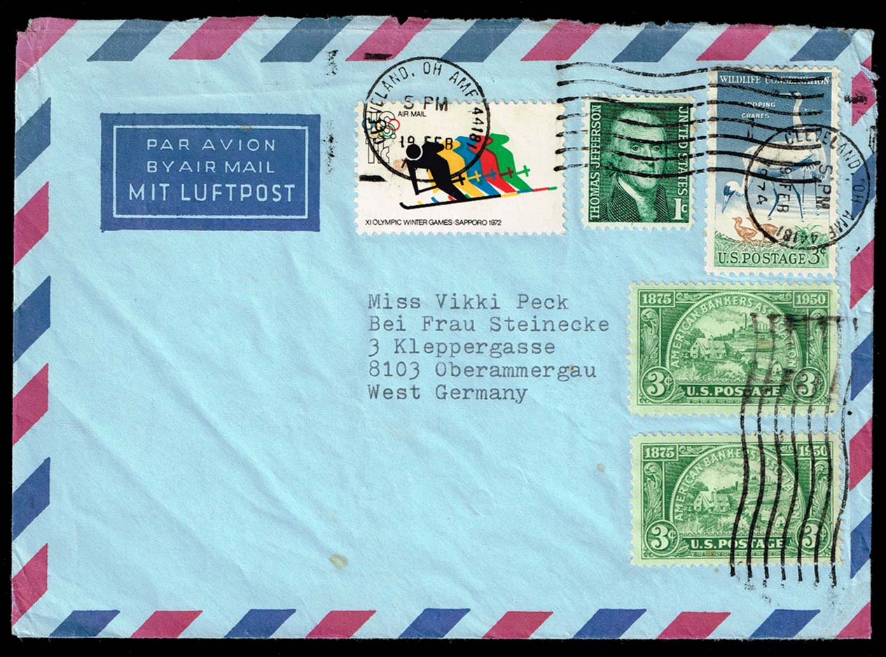 US Cover - Maple Heights OH to Oberamergau West Germany