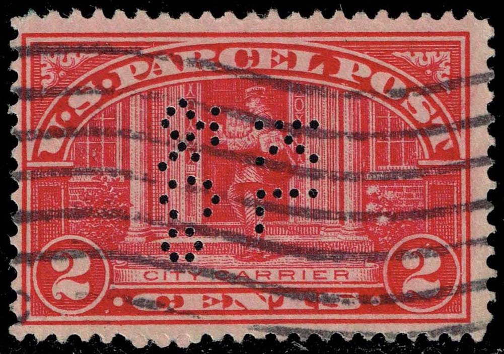 US #Q2 City Mail Carrier Perfin; Used