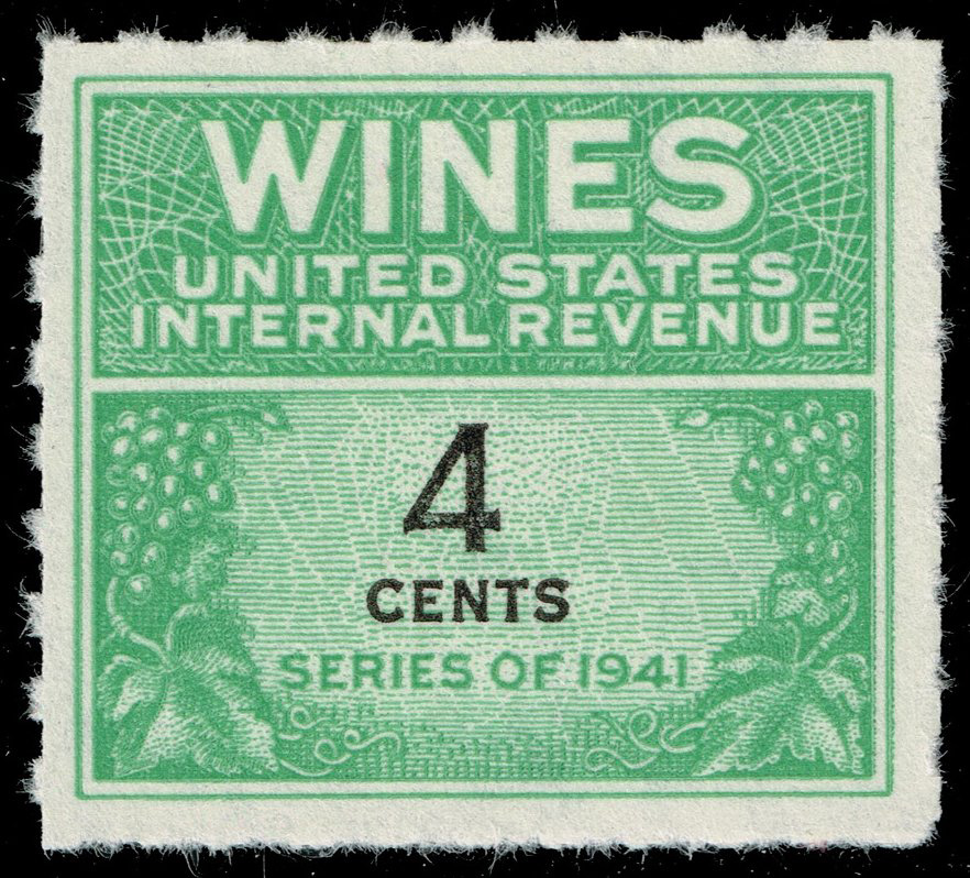 US #RE116 Wine Stamp; Unused NGAI