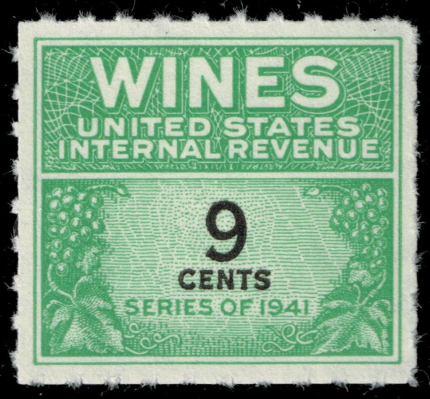 US #RE122 Wine Stamp; Unused NGAI