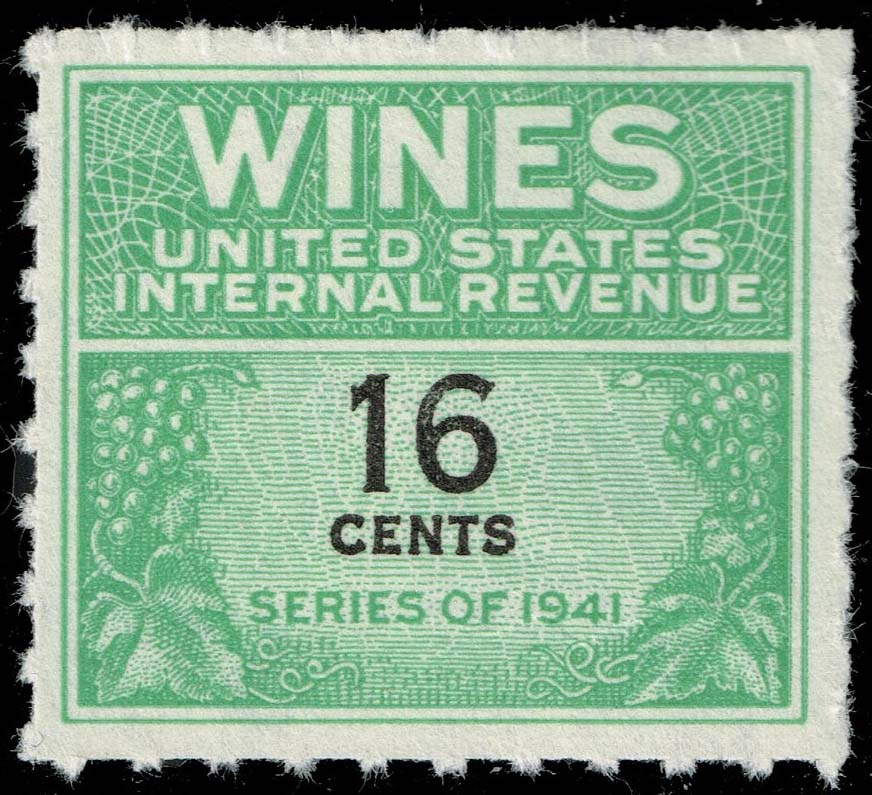 US #RE128 Wine Stamp; Unused NGAI
