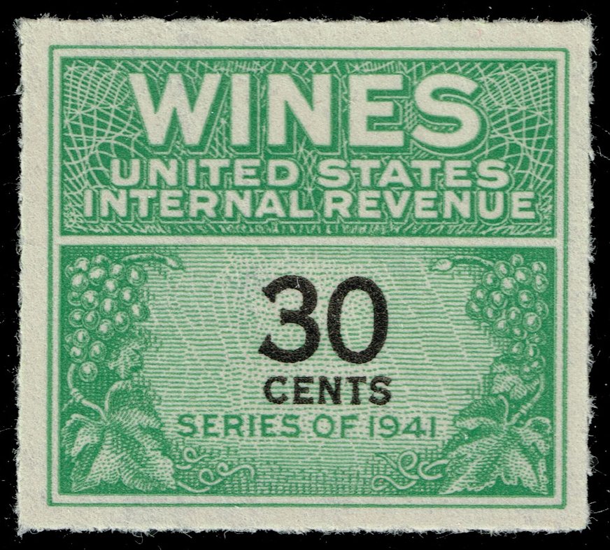 US #RE133 Wine Stamp; Unused NGAI