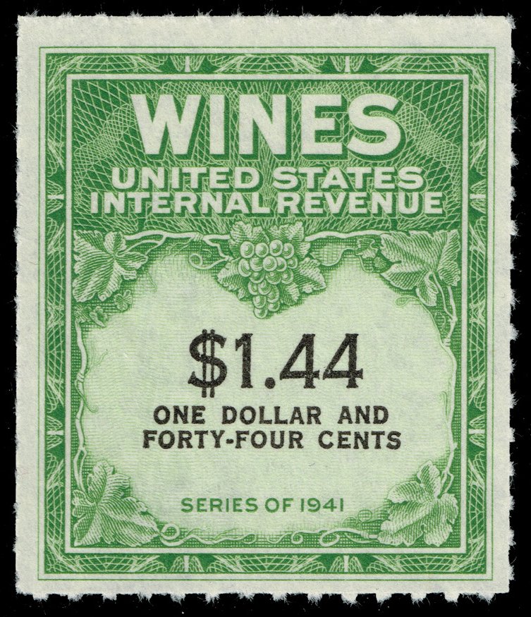 US #RE147 Wine Stamp; Unused NGAI - Click Image to Close