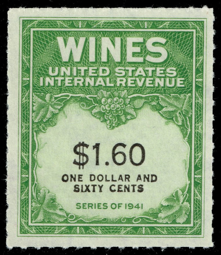 US #RE149 Wine Stamp; Unused NGAI