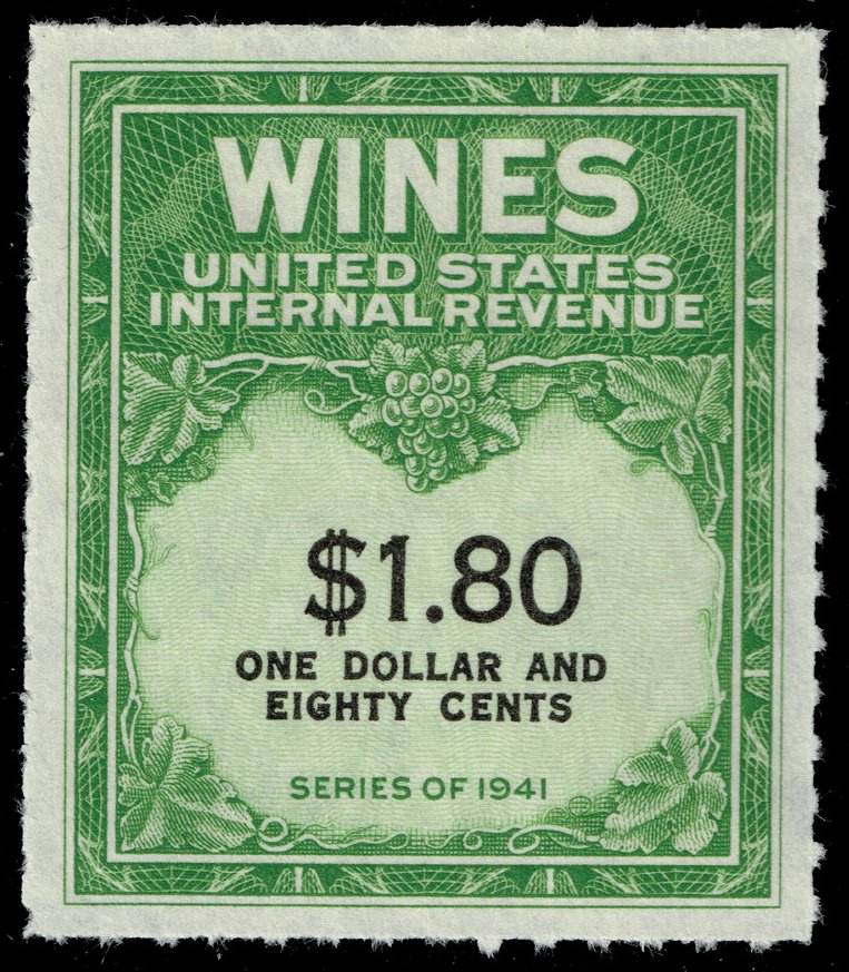 US #RE151 Wine Stamp; Unused NGAI - Click Image to Close