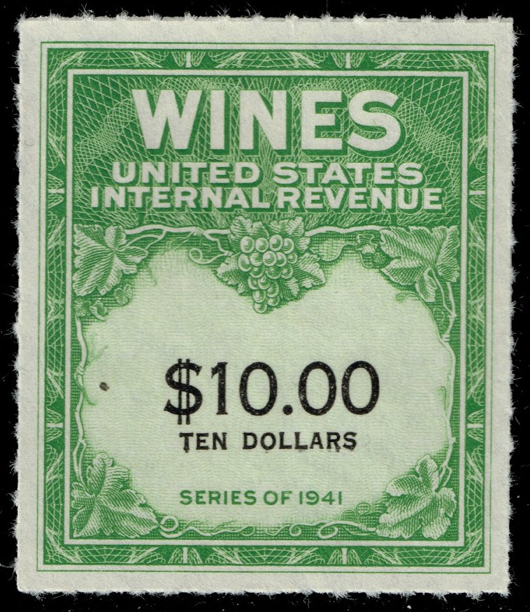 US #RE180 Wine Stamp; Unused NGAI