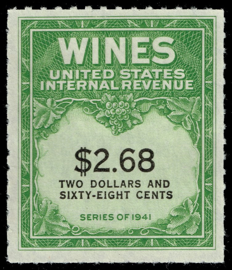 US #RE200 Wine Stamp; Unused NGAI - Click Image to Close