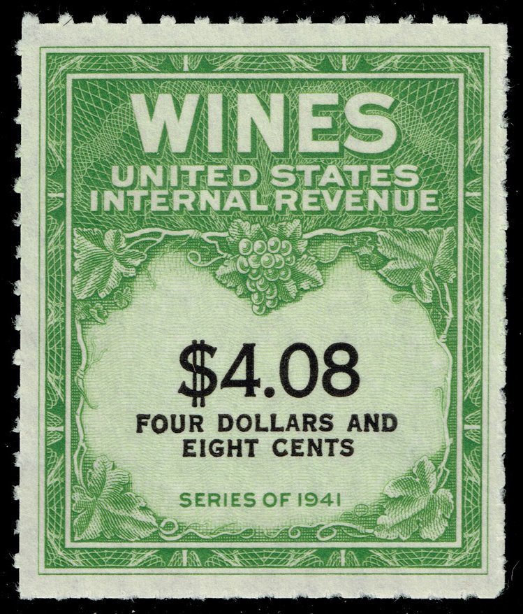 US #RE201 Wine Stamp; Unused NGAI