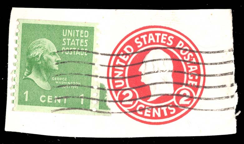 US #U429 George Washington Cut Square with #839; Used