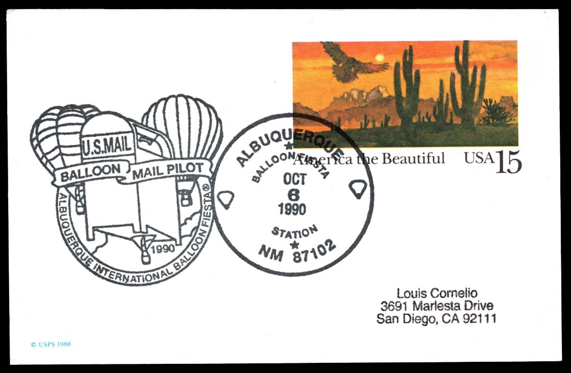 US #UX127 Sonoran Desert at Sunset Postal Card; Used
