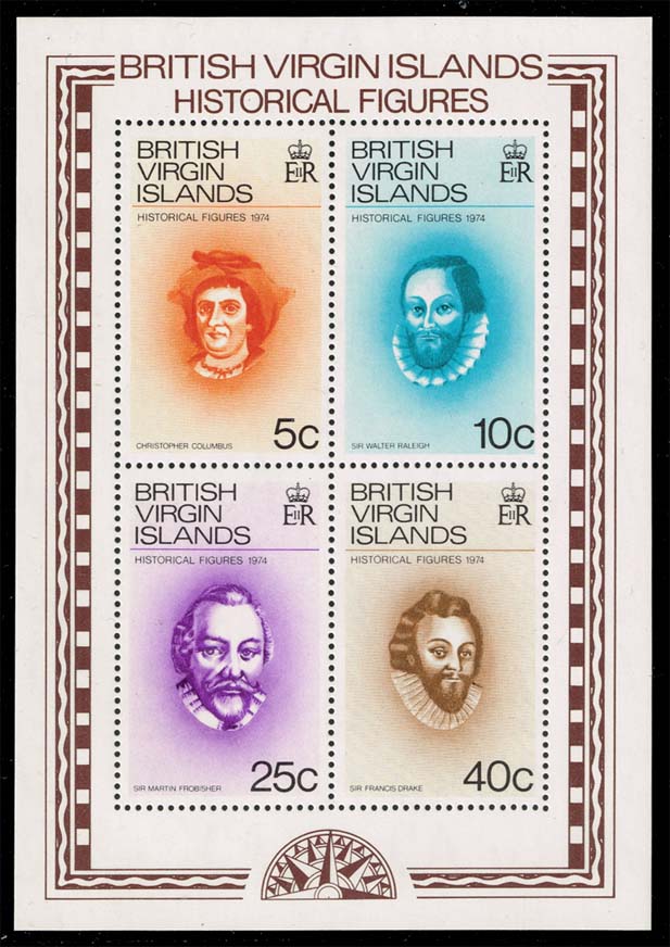 Virgin Islands #273a Famous Explorers Souvenir Sheet; MNH